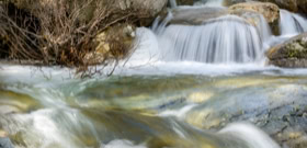 Cascades de l'Agnone, dites "Cascades des anglais" dans la forêt de Vizzavona, commune de Vivario en Corse