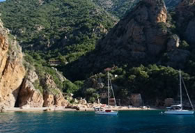 plage de Ficaghjola, dans le golfe de Porto en Corse